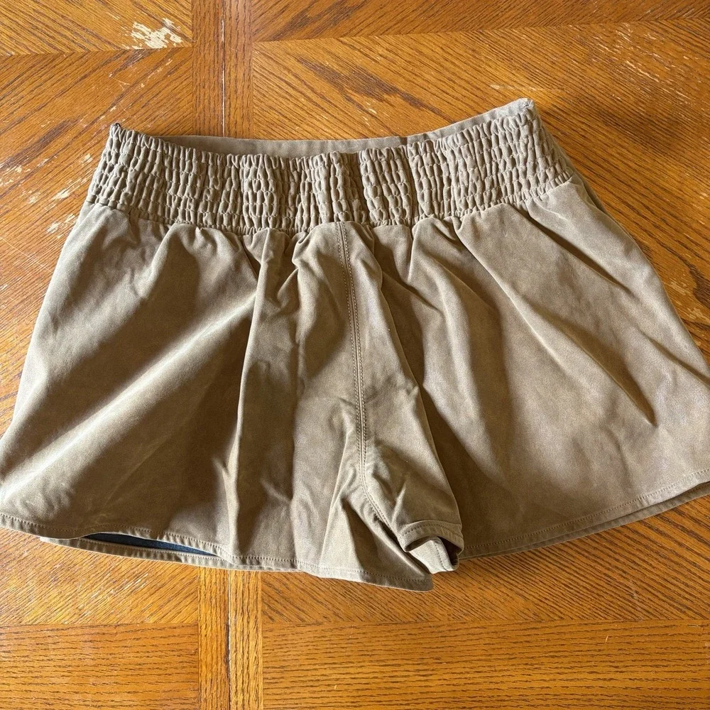 NWT Free People We The Free Paradise Found Suede Mini Skort Caramel Cafe Brown M